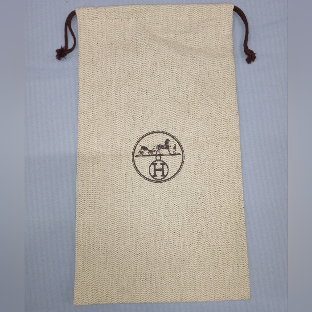Hermes drawstring dustbag 15 x 8.5 in